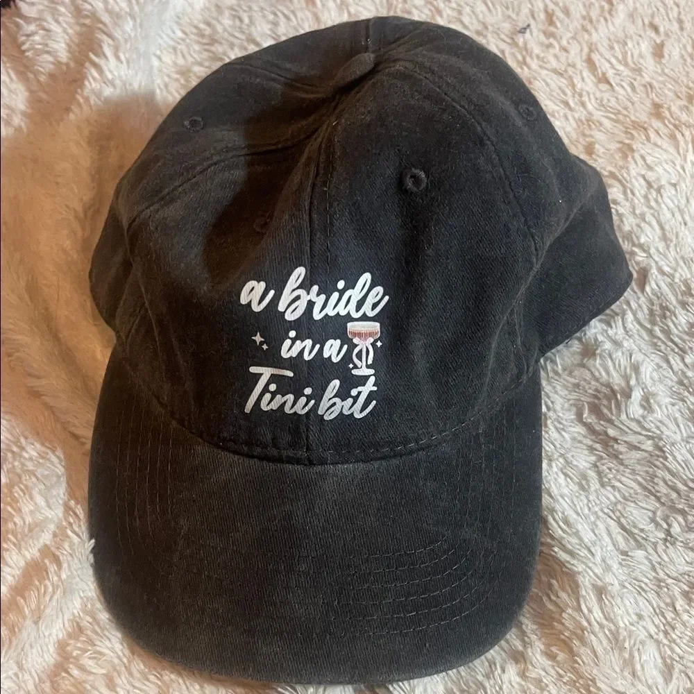 Black 'Bride in a Tini Bit' Cap
